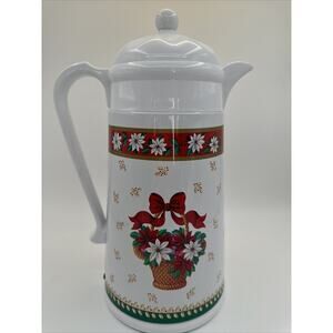 Charlton Hall Christmas Poinsettia Thermal Carafe A.K. DAS 1.0‎ Liter 1980